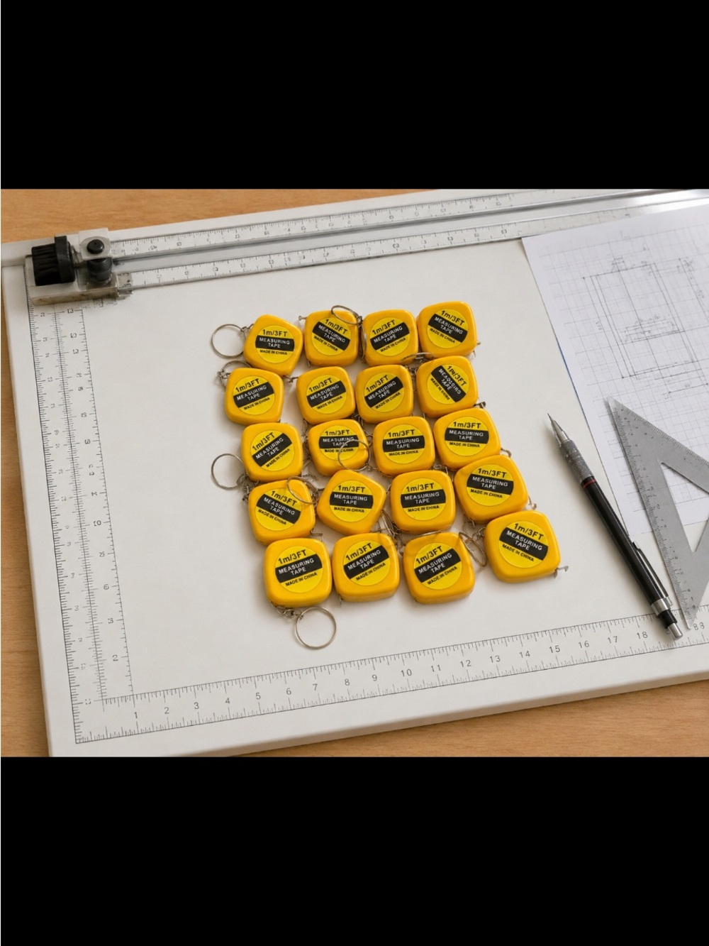 SHEIN Yellow Mini Keychain Tape Measures-NWOT